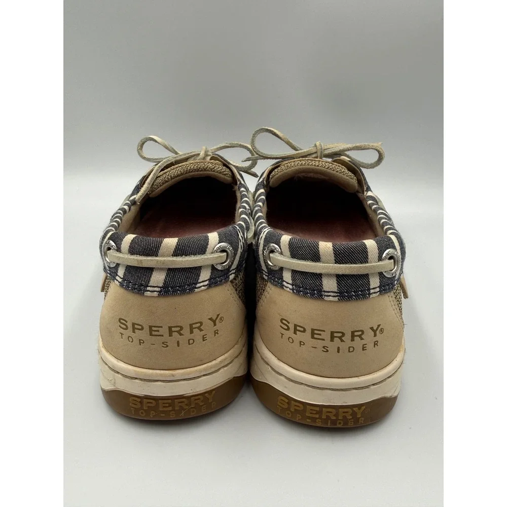 Sperry Top-Sider Womens Navy Tan Striped Boat Shoes Loafers‎ 9265452 Size 7M